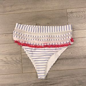 Tularosa Pom Pom Hi Rise Bikini Bottoms, Size Medium